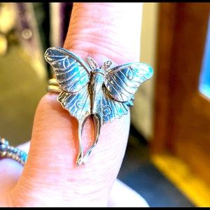🦋Sterling Silver Luna Moth Ring size 10 🦋